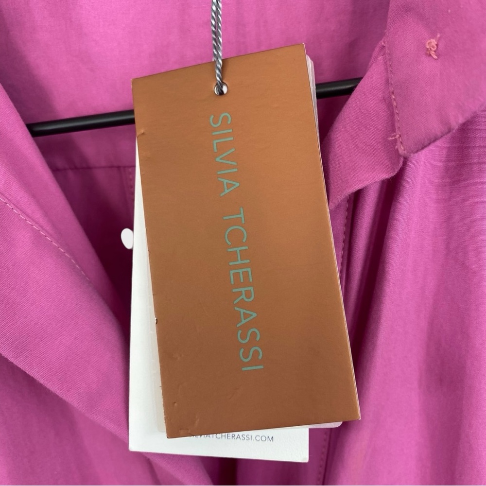 Silvia Tcherassi NWT Fuchsia Pink Miniato Cotton Poplin Shirt Dress Size XS - Picture 6 of 11